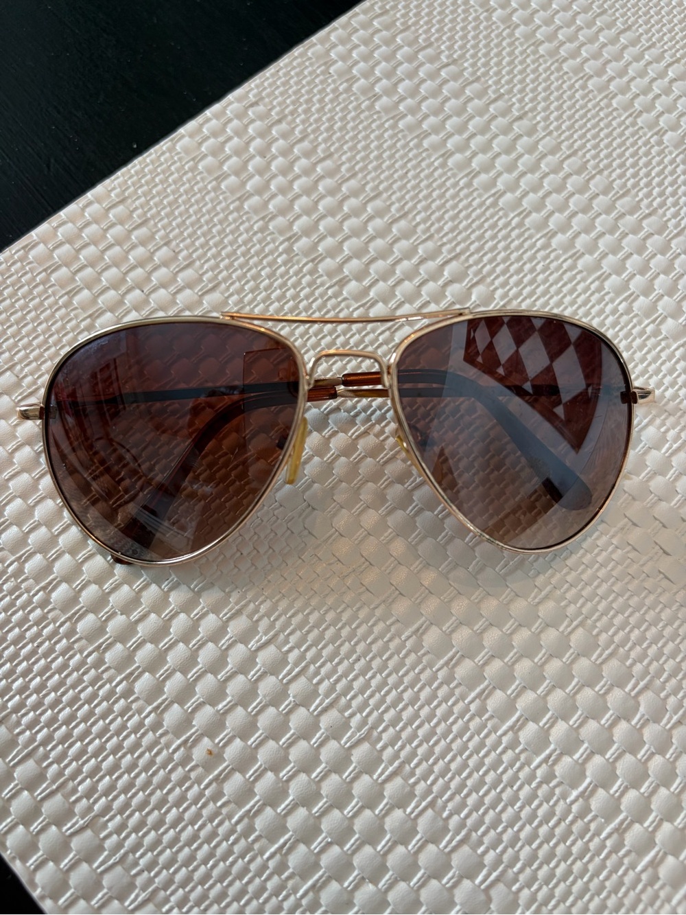 Gold Frame Brown Lens Aviator Sunglasses - Women’s